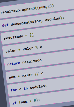 Código em python estilizado e rotacionado.